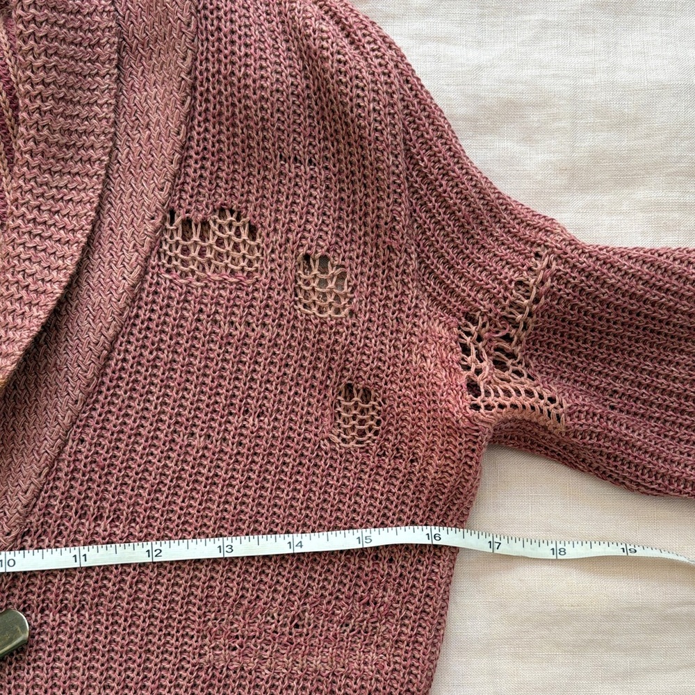 Ralph Lauren Dusty Rose Shawl-Collar Toggle Cardigan - Picture 7 of 8
